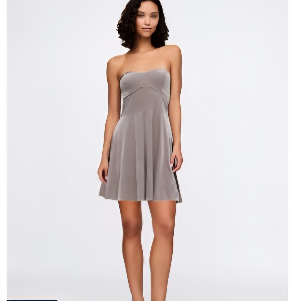 New GAP Gray Velvet Strapless Dress